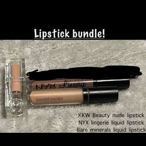 KKW Beauty NYX cosmetics bare minerals nude lipstick bundle